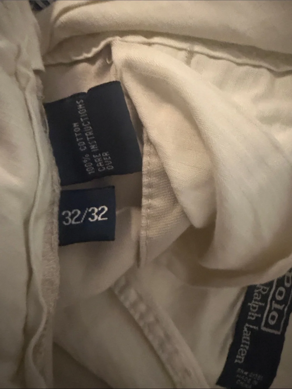 Polo by Ralph Lauren Cream Straight-Leg Chinos 32x32